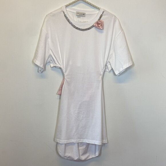 Ozlana Australia white cotton dress with bow  📦 - Picture 15 of 15